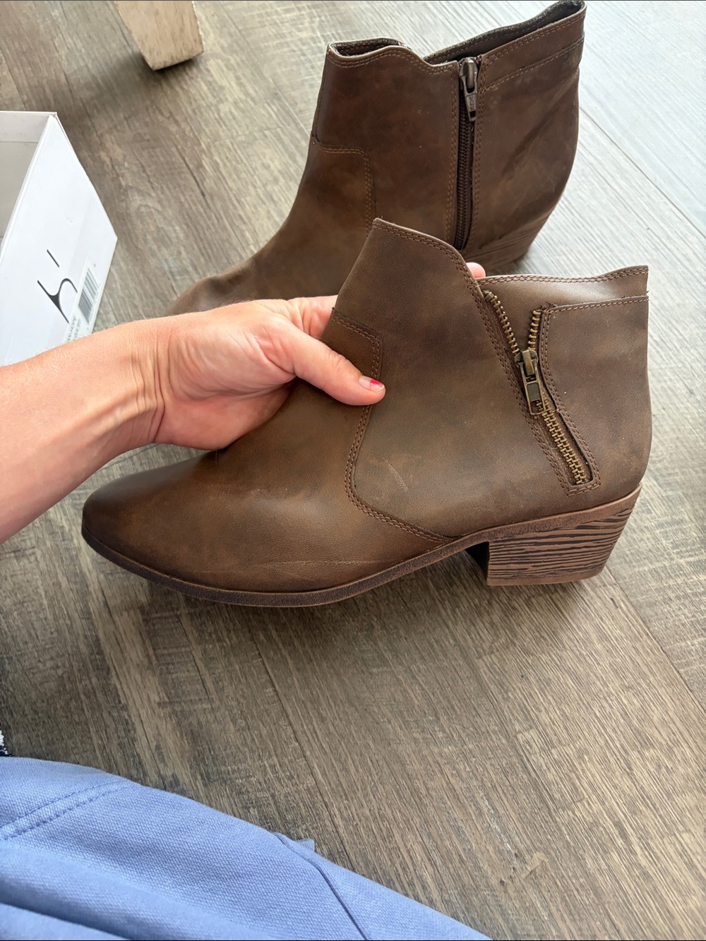 Faded Glory Brown Side-Zip Ankle Booties